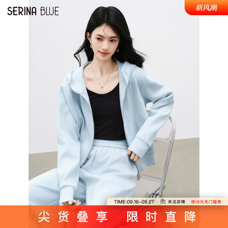 Serinablue2026 New Autum Fashion Hooded Sweatshirt Wide-Leg Pants Suit Women's Casual Sports Two-Piece Set