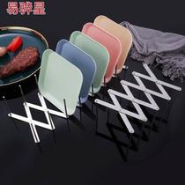 Stainless steel plate rack pot lid rack side retractable folding multi-purpose steam rack restaurant home kitchen storage rack