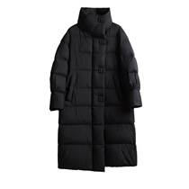 Thickened long stand-collar down cotton-padded jacket for women 2024 autumn and winter new loose Korean style slimming and versatile jacket