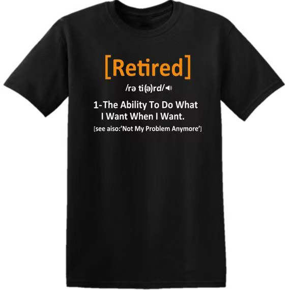 Retired Retirement Definition Introduction Lettering American Casual Short-Sleeved T-Shirt Unisex Top Round Neck 2025 New Trendy