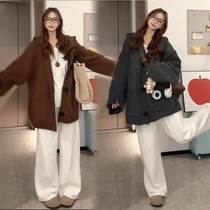 Fat sisters new autumn and winter clothing large size womens clothing loose slimming belly-covering soft and waxy lazy hooded sweater cardigan jacket