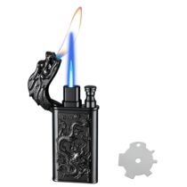 Cool Dragon Design Magic Dual Flame Torch Lighter with Adjus