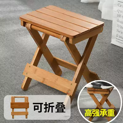 Nanzhu folding stool solid wood children portable folding stool chair foldable stool small bench adult low stool home