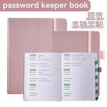 Password record book address book phone book imitation leather index page with pen insert and strap password book