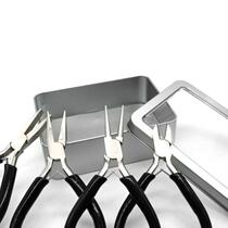 Wire-wrapped green handle mini round needle pliers small pliers manufacturer direct sales curved nose pliers six sections Chinese knot toothless tool