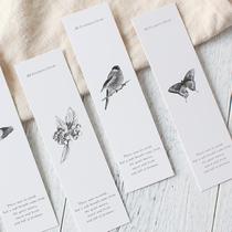 Boxed bookmarks are animated and beautiful literary and simple ins hand-painted message cards student stationery and book cards