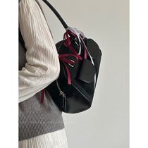 Korean Heo Yoon-jins same style commuter bag womens high-end bowling bag ribbon hand-held niche shoulder bag