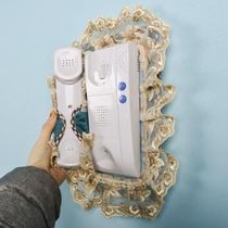 门铃保护套子定尺寸欧式布艺蕾丝门铃对讲机套室内门V铃罩套贴防