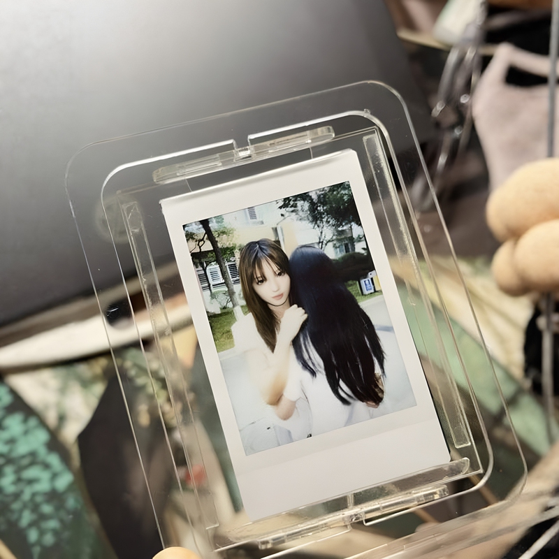 【Richer Than a King】Embrace the Polaroid Rotating Photo Frame Storage Card Holder Stand Desktop Ornament Commemorative Gift
