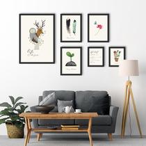 Study room European decorative painting living room entrance small hanging painting modern simple combination background wall hanging painting dining room elk wall