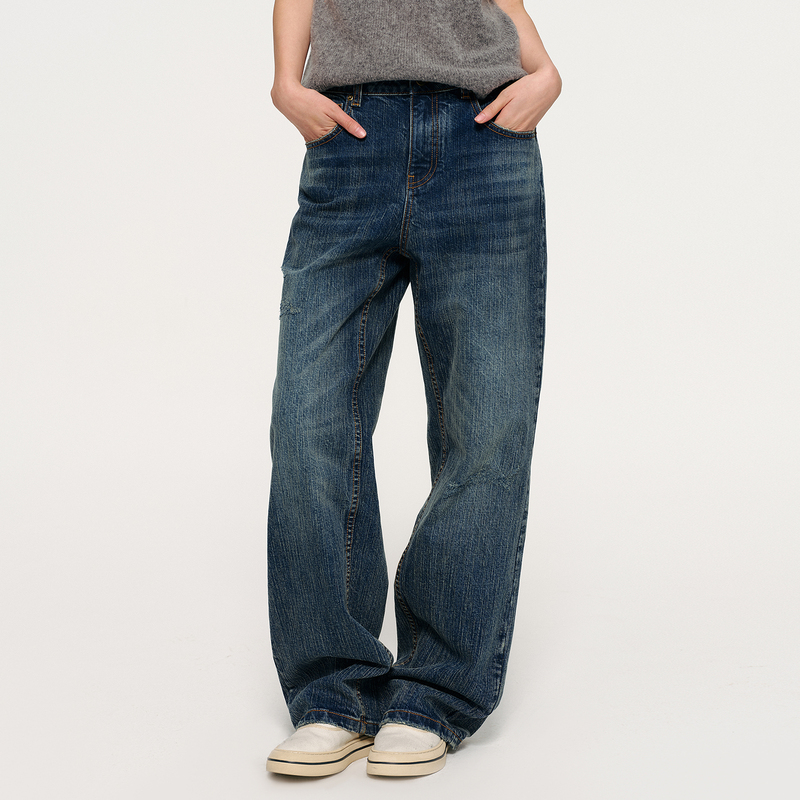 Hua Jiyuan [Twilight Denim] Turkish Imported Fabric Ripped Design Enzyme Wash Straight-Leg Jeans 2026 Autumn