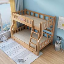 Oak bunk bed adult and child bunk bed multi-functional bunk bed adult dormitory bunk bed