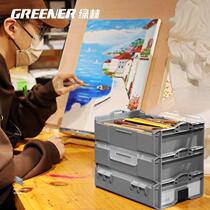 Green Forest Toolbox Hardware Household Storage Box Art Student Portable Storage Box Multifunctional Fishing Hardware Complete Box