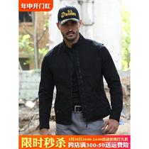 Archon Tactical Jacket Mens Spring and Autumn Top Stand Collar Slim Outdoor Military Fan Jacket Waterproof and Wear-Resistant Waist Top