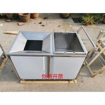 Customized thickened stainless steel dual-purpose scrap collection truck scrap collection table dining truck hotel canteen tableware garbage truck can be picked up
