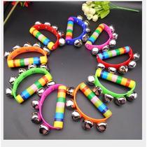 Bell musical instrument semicircle wooden leather hand bell rattle infant bell children Orff dance horse