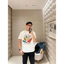 (Fashion Brand) Mens 2024 Spring and Summer New Shell Printed Embroidered Round Neck Short Sleeve T-Shirt