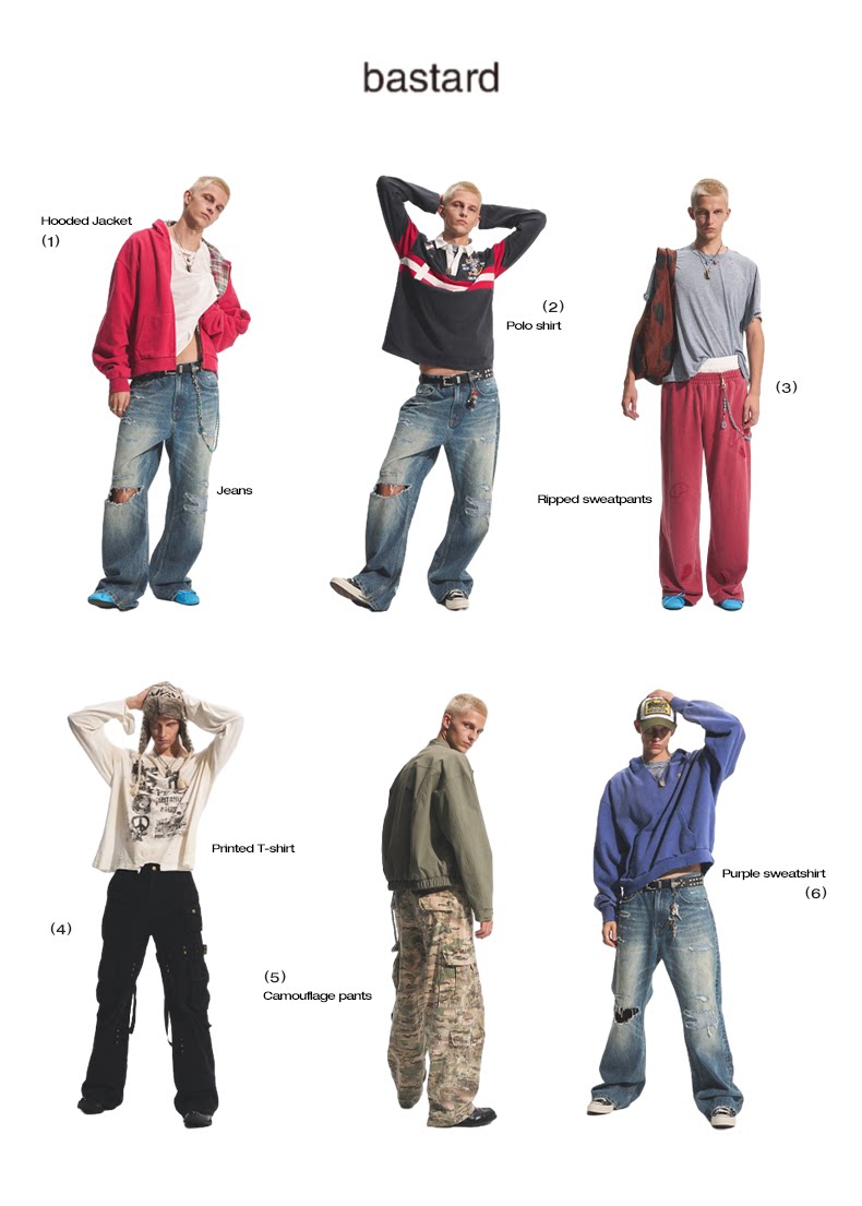 Punk Patchwork Zip Hoodie with Applique Prints - Product image 6