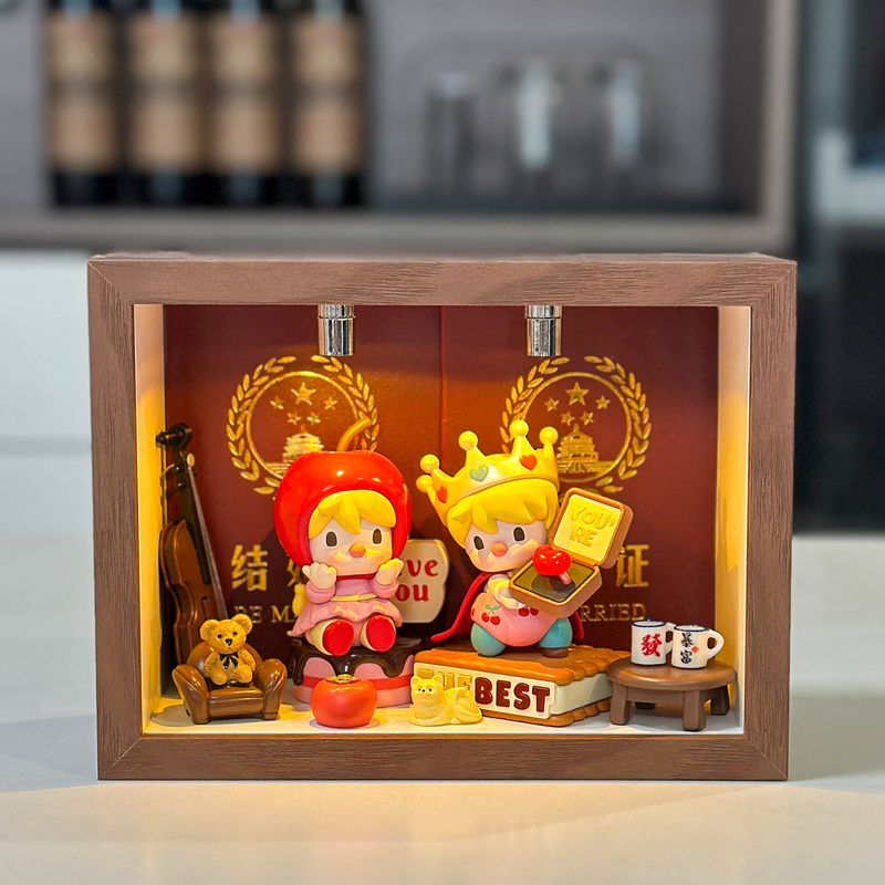 Bubble Mart Blind Box Storage Display Box Photo Frame Tabletop Decoration Scene Setting Wedding Certificate Gift Box Wedding Bubble Mart Blind Box Storage Display Box Photo Frame Tabletop Decoration Scene Setting Wedding Certificate Gift Box Wedding