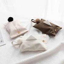 Nordic modern car tissue box living room household tissue box fabric plush tissue bag napkin box