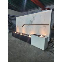 Stainless steel outdoor flowing water finished background viewing wall villa waterfall courtyard partition garden modern slate water curtain wall
