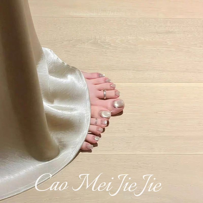 2026 Summer Xiaohongshu Hot Item: Ice Sugar Crystal Cat's Eye Nail Tips, Long-Lasting, Suitable for Pregnant Women, Whitening Effect, Wearable Nail Tips