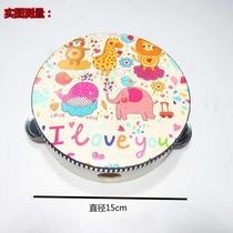 Childrens tambourine wooden kindergarten teacher performance tambourine Orff instrument baby hand drum