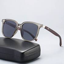 New daily trend vintage literary retro polarized sunglasses street photography men and women wood grain leg sunglasses