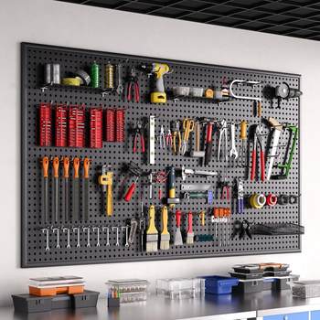 Tool wall hole plate universal hanging plate storage rack wall storage rack punching plate hardware stainless steel finishing rack