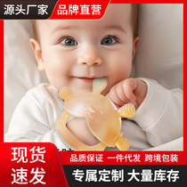 New food-grade rabbit teether for babies boilable silicone liquid gloves soothing bite box