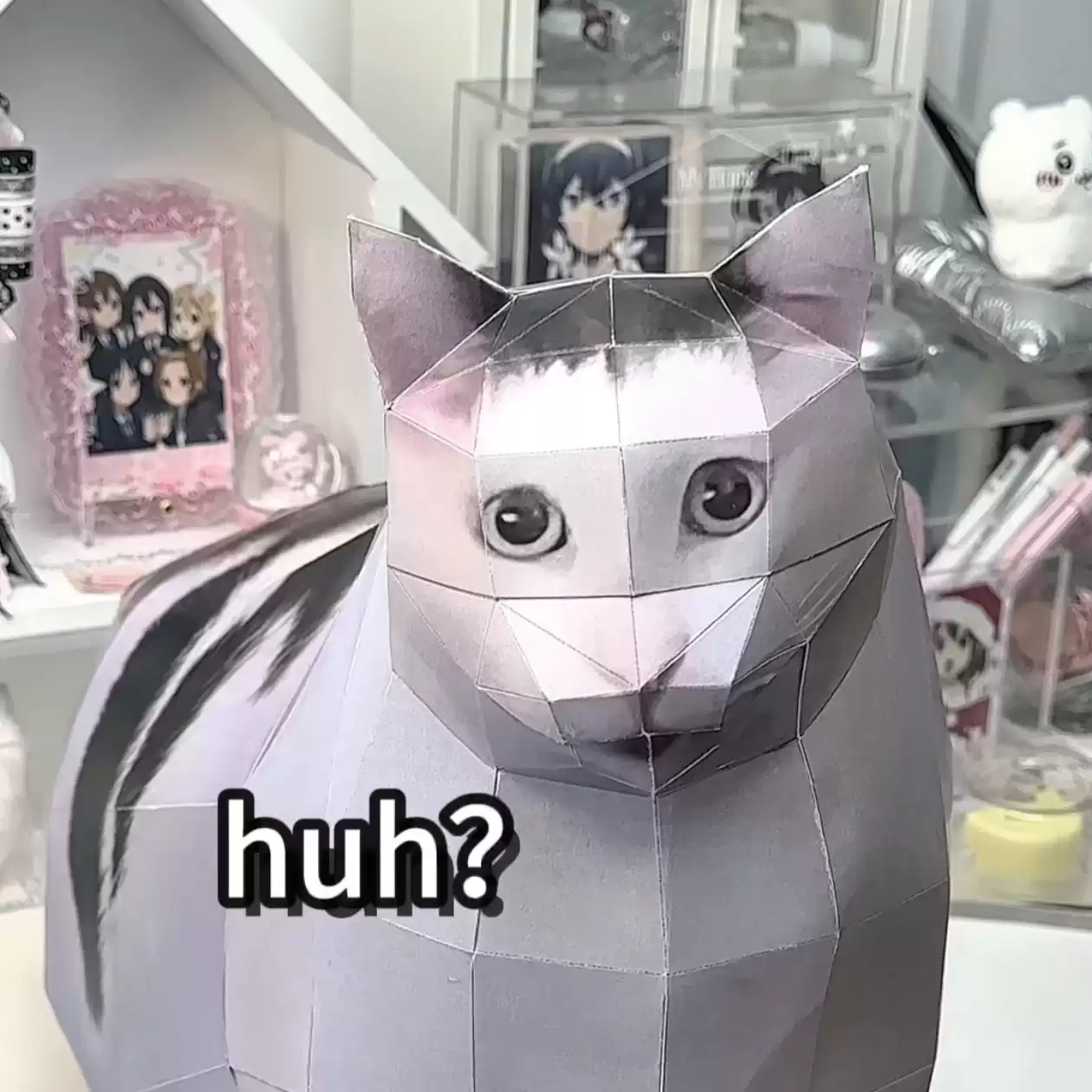 创意3D猫咪纸模型适合6岁以上手工纸模设计搞笑抽象猫表情, image size:1260x1260