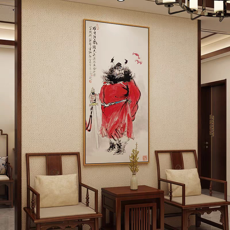 青崖 钟馗 水墨画 掛軸 011 青崖 钟馗 水墨画 掛軸 011