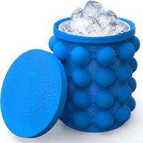 2 in 1 Ice Cube Mold Ice Trays Large Silicone Ice Bucket