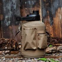 Outdoor portable sports insulated kettle stainless steel ice bucket protective cover pullable nylon material tin foil insulation