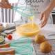 Manual egg beater PP handle egg mixer handheld silicone stainless steel mixing rod home kitchen baking tool
