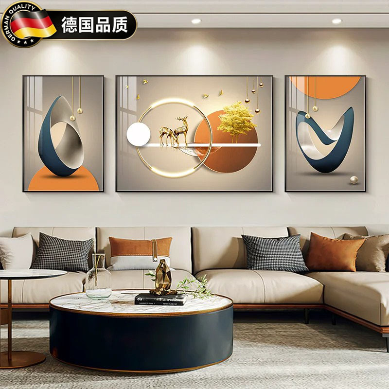 German Light Luxury Living Room Triptych Decorative Painting 2026 New Model Sofa Background Wall High-End Grand Mural Decorative Painting German Light Luxury Living Room Triptych Decorative Painting 2026 New Model Sofa Background Wall High-End Grand Mural Decorative Painting