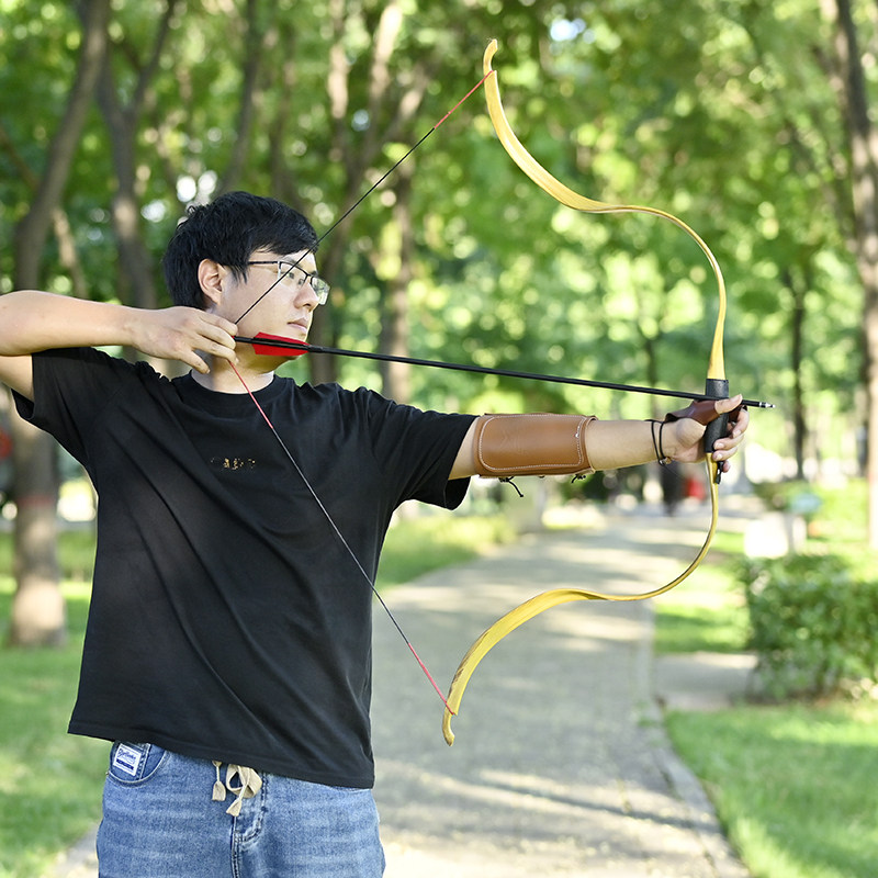 兩件式傳統弓蒙元弓中國弓箭兒童玩具射擊射箭反曲小稍螃蟹弓蒙古弓