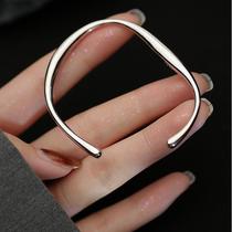 New square Mobius s925 sterling silver bracelet for women light luxury niche young style exquisite silver bracelet for women