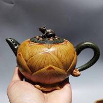 Authentic raw ore mud master Jiang Rong handmade frog purple sand HTJ pot set Gongqing Fulian tea set 400c