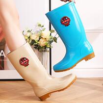Womens water shoes waterproof non-slip high-top fashion rain boots soft-soled rubber shoes wear-resistant rain boots comfortable waterproof rain boots mid-top summer