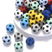19mm 10Pcs Silicone Round Beads Soccer Ball Style Teething C