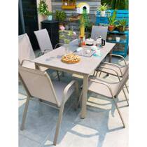 Mojia outdoor Nordic tables and chairs courtyard leisure slate tables and chairs outdoor furniture garden open-air retractable table and chairs combination
