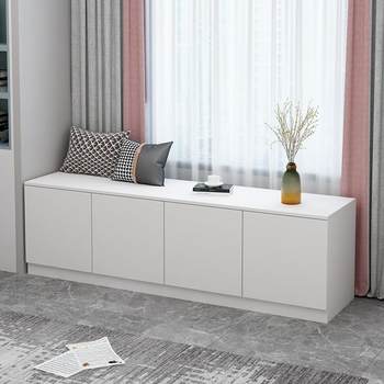 Solid wood window sill cabinet bedroom bay window cabinet balcony cabinet storage floor-standing cabinet can be seated storage cabinet storage rack low cabinet combination
