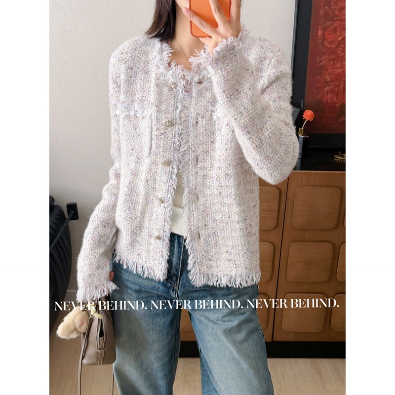 9.12 【Highlight Moment】Handmade Workshop Blue Label Series High-End Light Luxury Chanel-Style Cashmere Cardigan Jacket 9.12 【Highlight Moment】Handmade Workshop Blue Label Series High-End Light Luxury Chanel-Style Cashmere Cardigan Jacket
