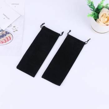 10x30cm black velvet cloth bag, velvet cloth bundle straw storage gift packaging bag small accessories bag can be printed