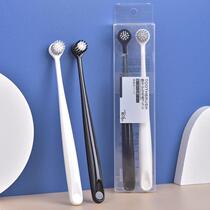 New adult Korean style black and white spiral hair round head medium hair couple toothbrush adult soft hair small head female students and men