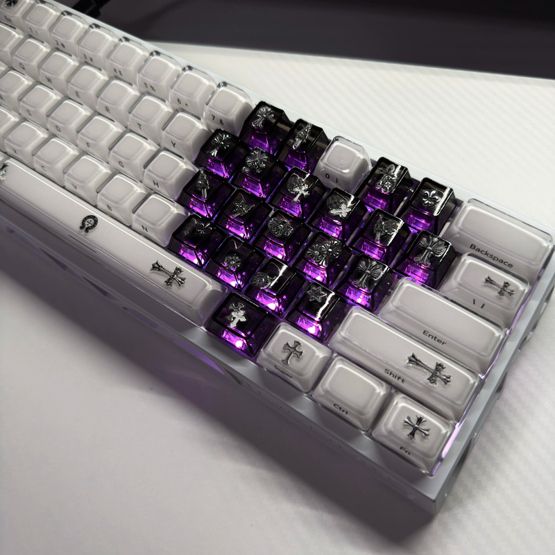 Xvx Crystal Jelly 2.0 Keycap Black Transparent Heart Wooting Little Bee Maicong Keyboard Keycap Ev63