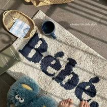 *Fish store*Letter bedside carpet bedroom flocked floor mat absorbent bathroom non-slip mat entrance door mat