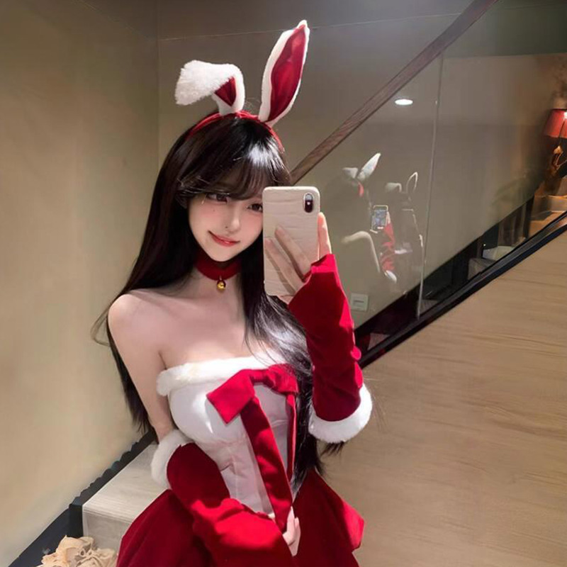 Christmas Cosplay Bunny Girl Uniform Sexy Lingerie Pure Desire Outfit Qqny Vibe Hot Girl Date Nightgown Set