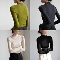 New ready-made SS STUDIO seamless one-piece commuting temperament half turtleneck wool sweater for women in autumn